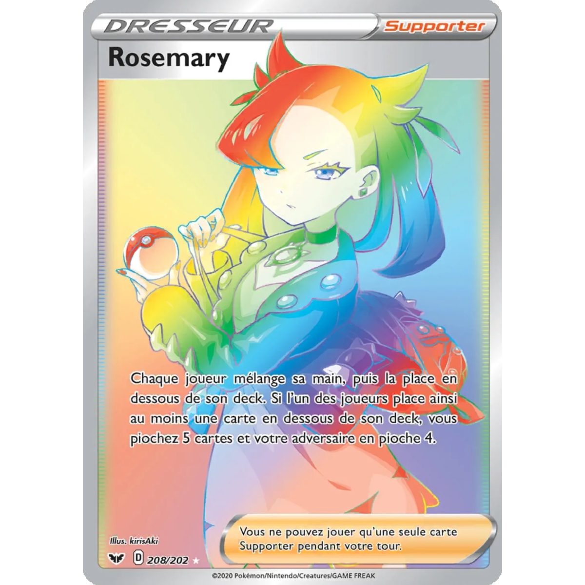 Découvrez Rosemary, carte Arc-en-ciel rare de la série Épée et Bouclier