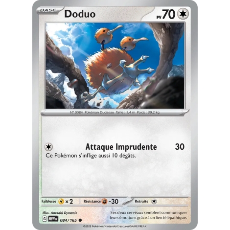 Doduo 084/165 Brillante de l'extension Pokémon Écarlate et Violet 151