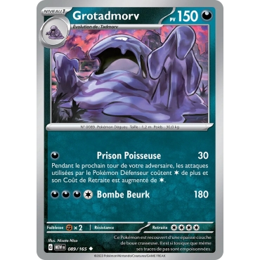 Grotadmorv 089/165 : Joyau Peu commune (Brillante) de l'extension Pokémon Écarlate et Violet 151