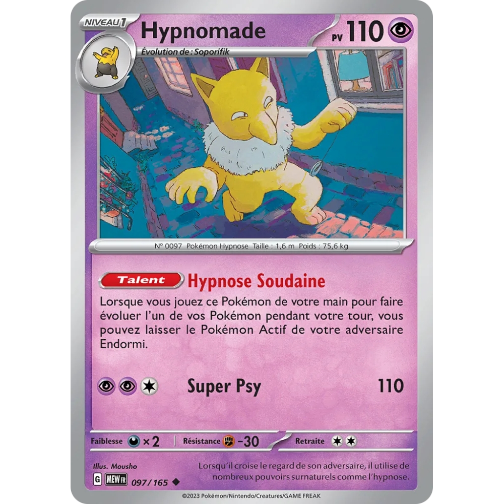 Carte Hypnomade - Peu commune (Brillante) de Pokémon Écarlate et Violet 151 097/165