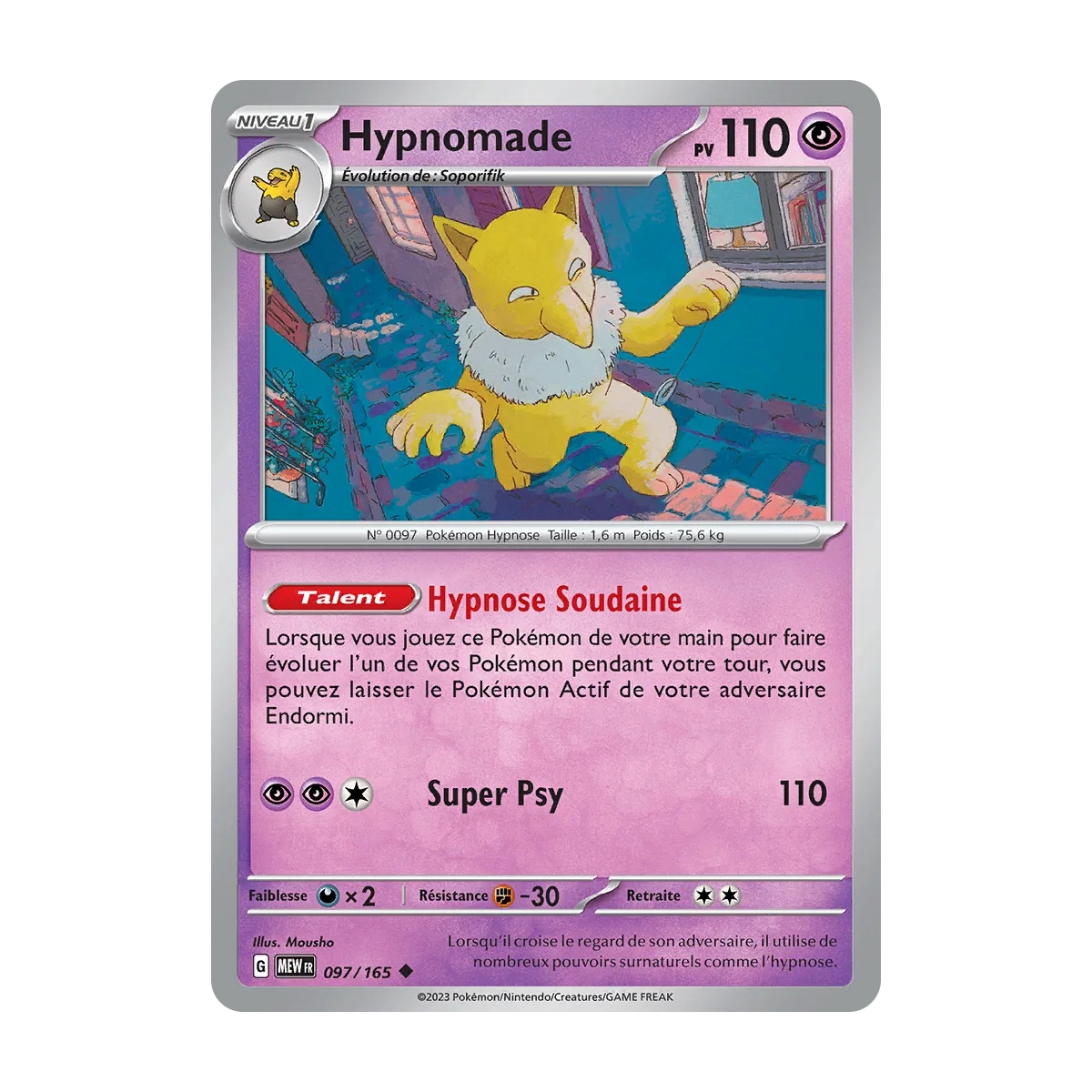 Carte Hypnomade - Peu commune (Brillante) de Pokémon Écarlate et Violet 151 097/165