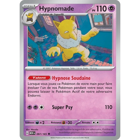 Carte Hypnomade - Peu commune (Brillante) de Pokémon Écarlate et Violet 151 097/165