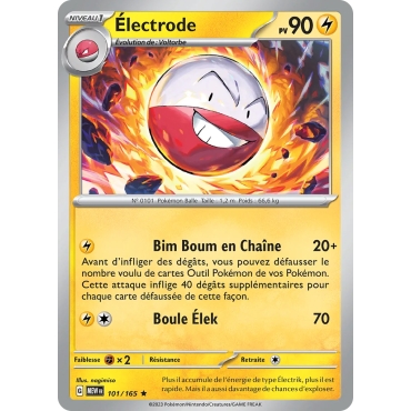 Électrode, carte Rare (Brillante) de la série Écarlate et Violet 151