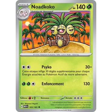 Carte Noadkoko - Peu commune (Brillante) de Pokémon Écarlate et Violet 151 103/165