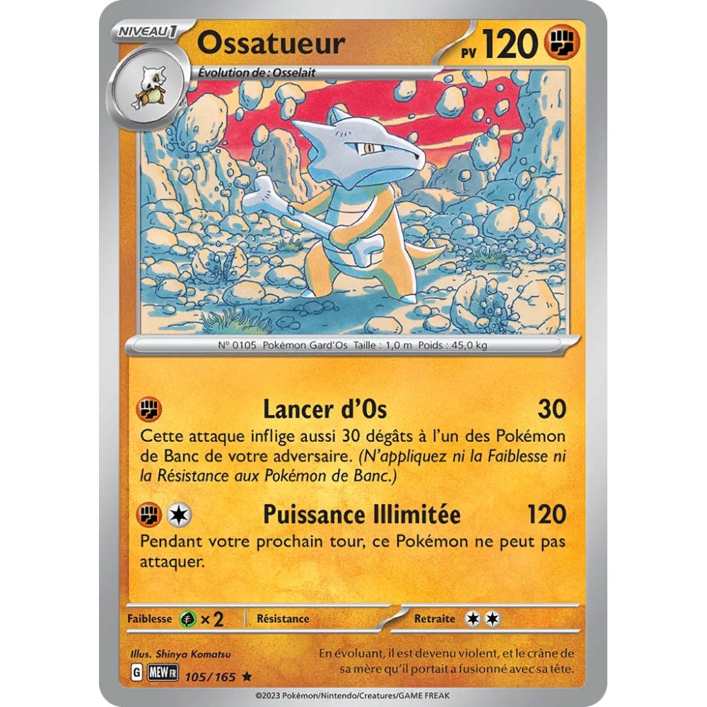 Ossatueur 105/165 : Joyau Brillante Pokémon Écarlate et Violet 151