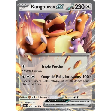 Kangourex - Double rare de Pokémon Écarlate et Violet 151 115/165