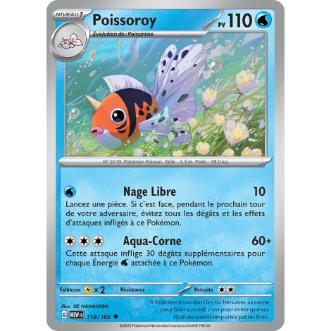 Poissoroy 119/165 : Joyau Peu commune (Brillante) de l'extension Pokémon Écarlate et Violet 151