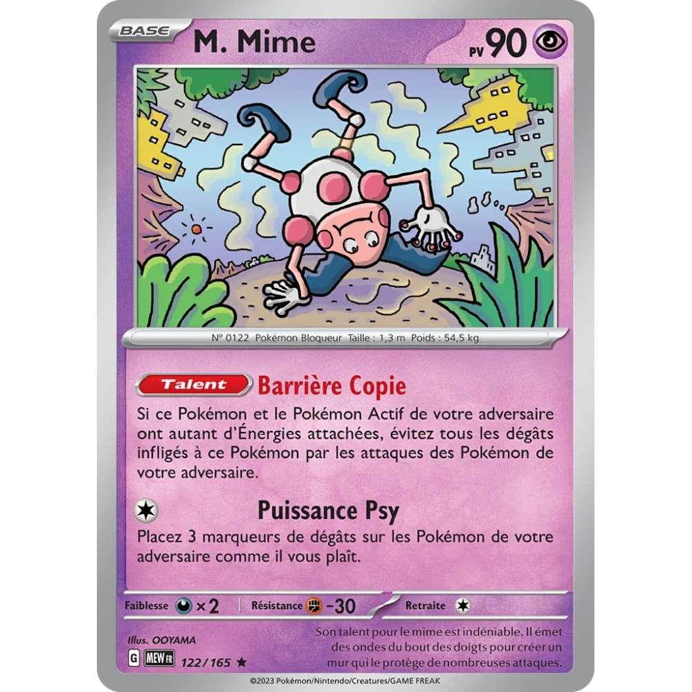 M. Mime 122/165 Joyau Rare Brillante Pokémon Écarlate et Violet 151