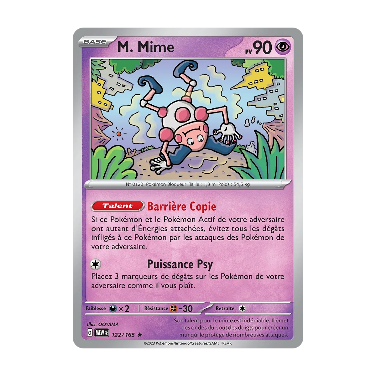 M. Mime 122/165 Joyau Rare Brillante Pokémon Écarlate et Violet 151