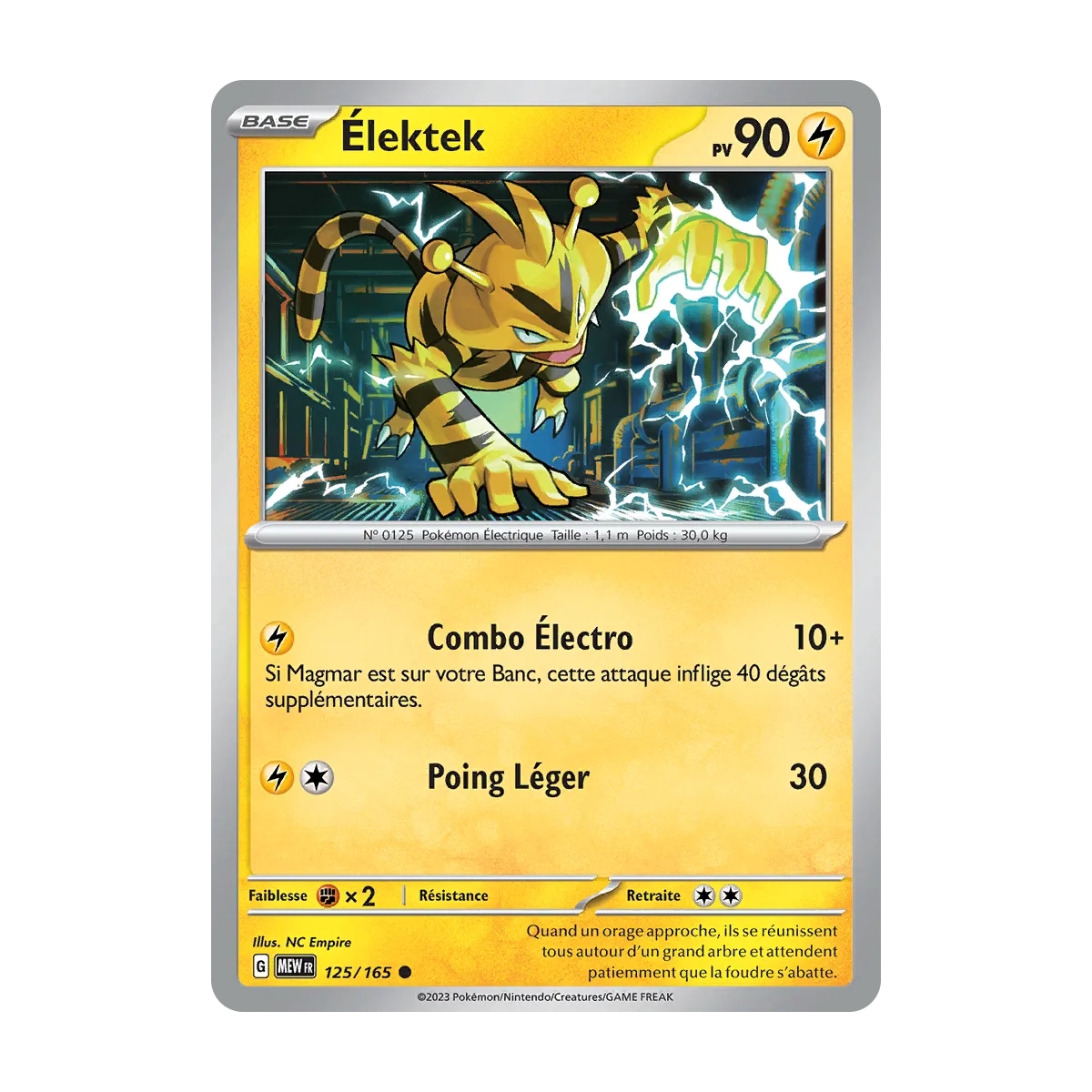 Élektek 125/165 : Joyau Commune (Brillante) de l'extension Pokémon Écarlate et Violet 151