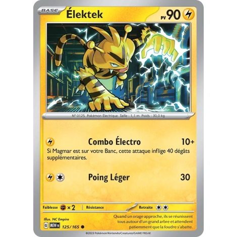 Élektek 125/165 : Joyau Commune (Brillante) de l'extension Pokémon Écarlate et Violet 151