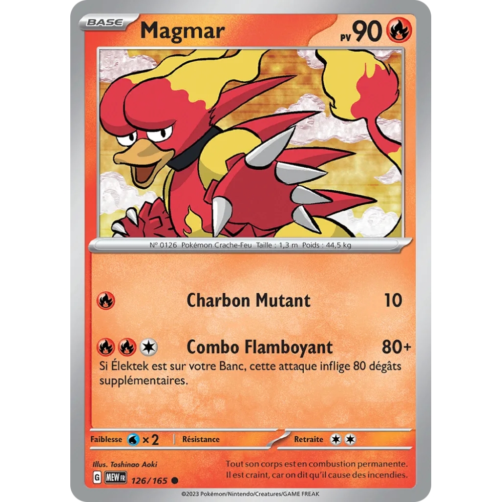 Magmar Commune Brillante de Pokémon Écarlate et Violet 151 126/165