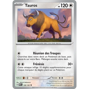 Tauros 128/165 (Brillante) Pokémon Écarlate et Violet 151