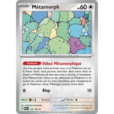 Métamorph 132/165 Joyau Rare Brillante Pokémon Écarlate et Violet 151