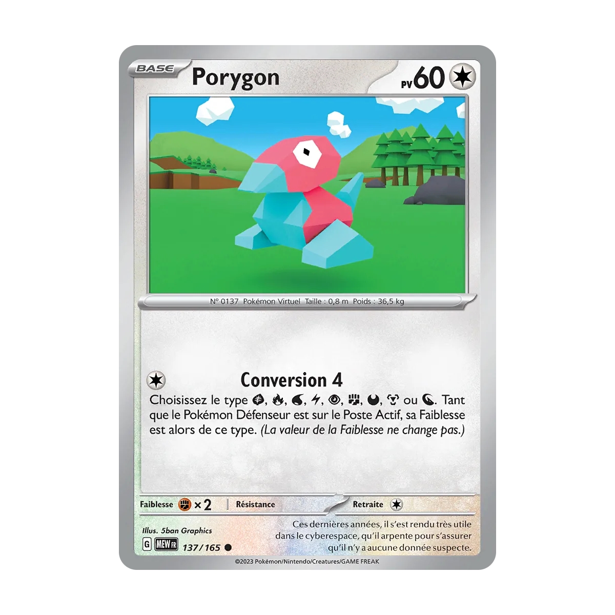 Découvrez Porygon, carte Commune (Brillante) de la série Écarlate et Violet 151