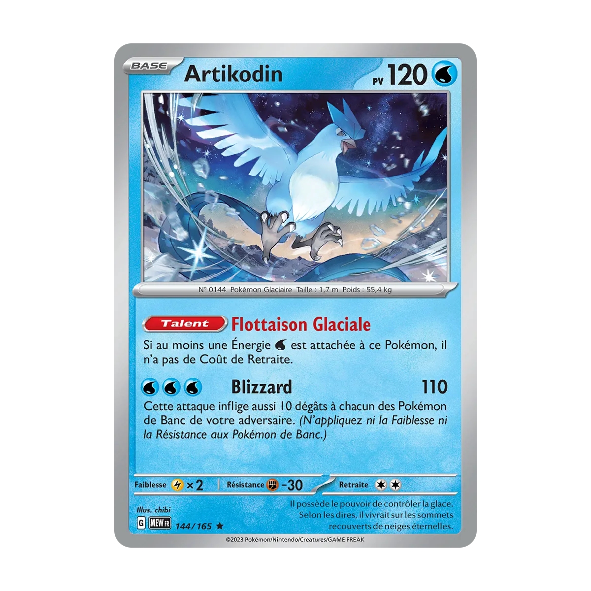 Artikodin Rare (Brillante) de Pokémon Écarlate et Violet 151 144/165