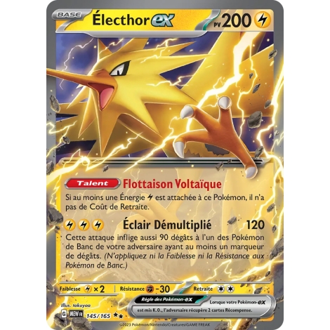 Carte Électhor - Double rare de Pokémon Écarlate et Violet 151 145/165