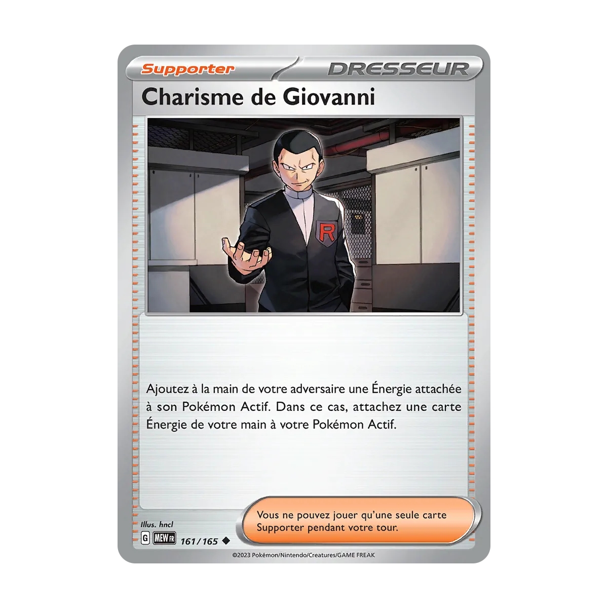 Découvrez Charisme de Giovanni, carte Peu commune (Brillante) de la série Écarlate et Violet 151