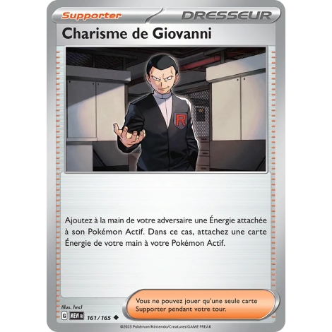 Découvrez Charisme de Giovanni, carte Peu commune (Brillante) de la série Écarlate et Violet 151