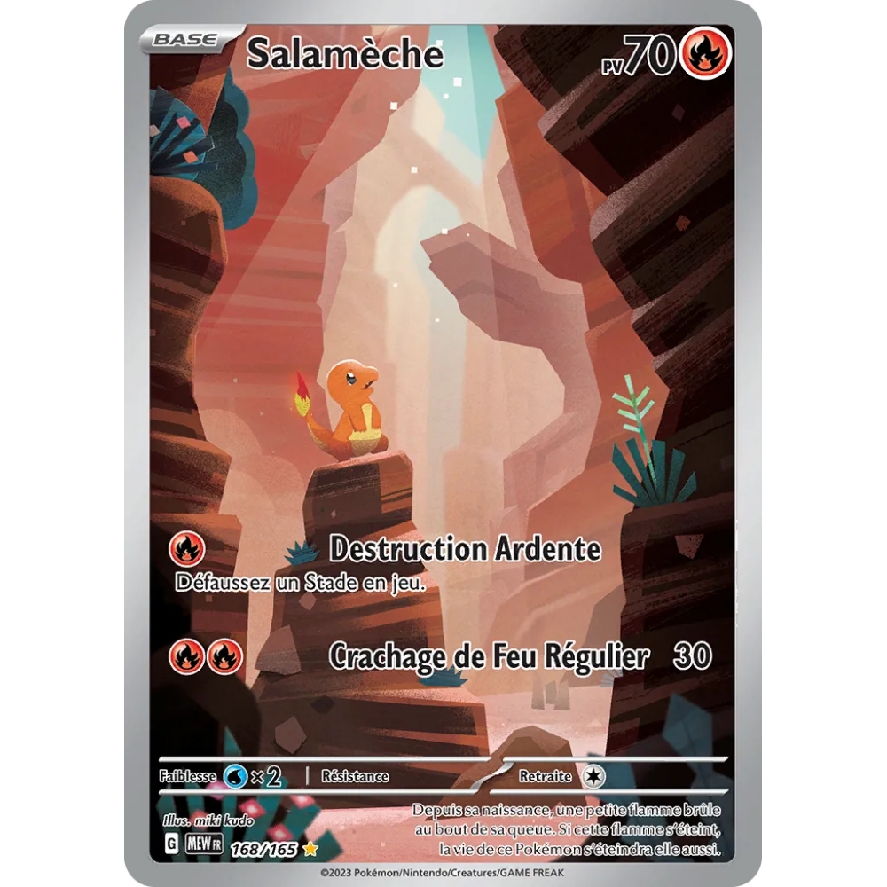 Salamèche 168/165 : Joyau Illustration rare de l'extension Pokémon Écarlate et Violet 151