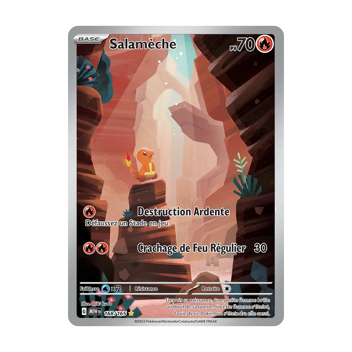 Salamèche 168/165 : Joyau Illustration rare de l'extension Pokémon Écarlate et Violet 151