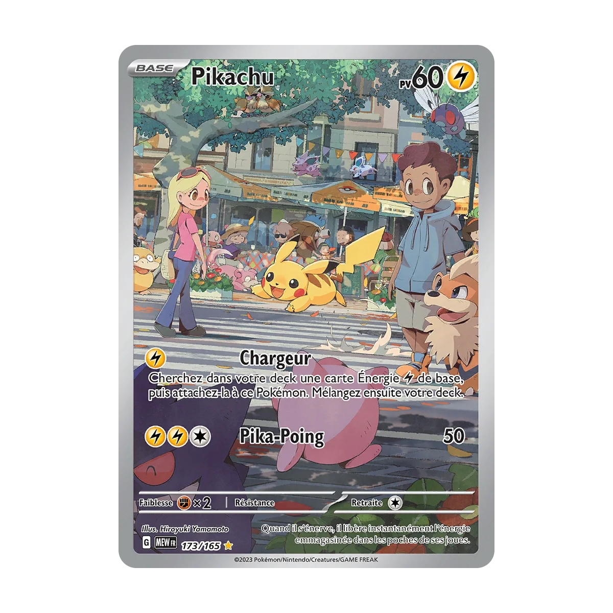 Pikachu 173/165 : Joyau Illustration rare de l'extension Pokémon Écarlate et Violet 151