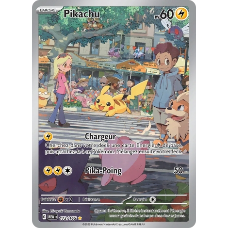 Pikachu 173/165 : Joyau Illustration rare de l'extension Pokémon Écarlate et Violet 151