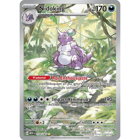 Carte Nidoking - Illustration rare de Pokémon Écarlate et Violet 151 174/165