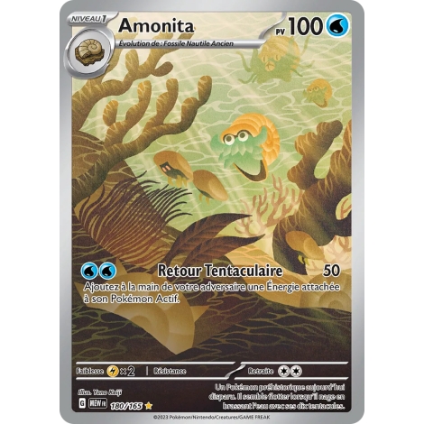 Amonita 180/165 : Joyau Illustration rare de l'extension Pokémon Écarlate et Violet 151