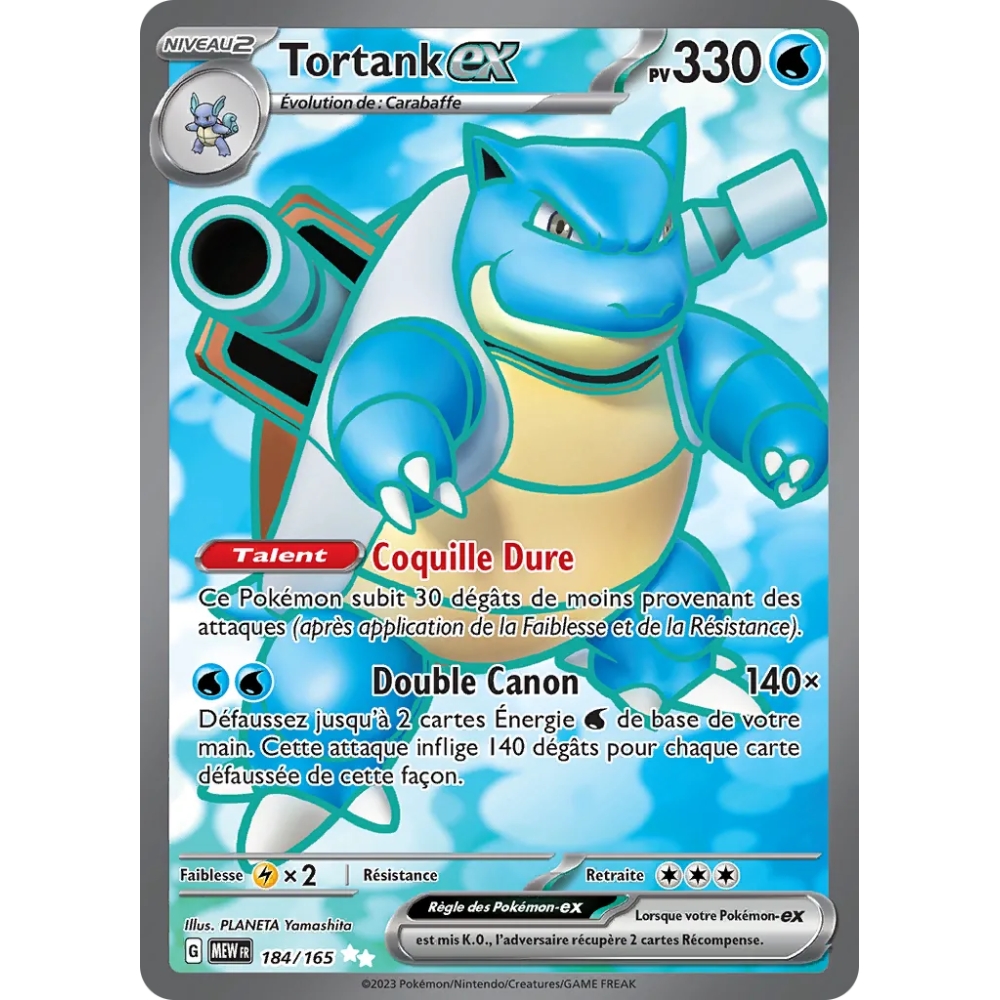 Tortank 184/165 : Joyau Ultra rare de l'extension Pokémon Écarlate et Violet 151