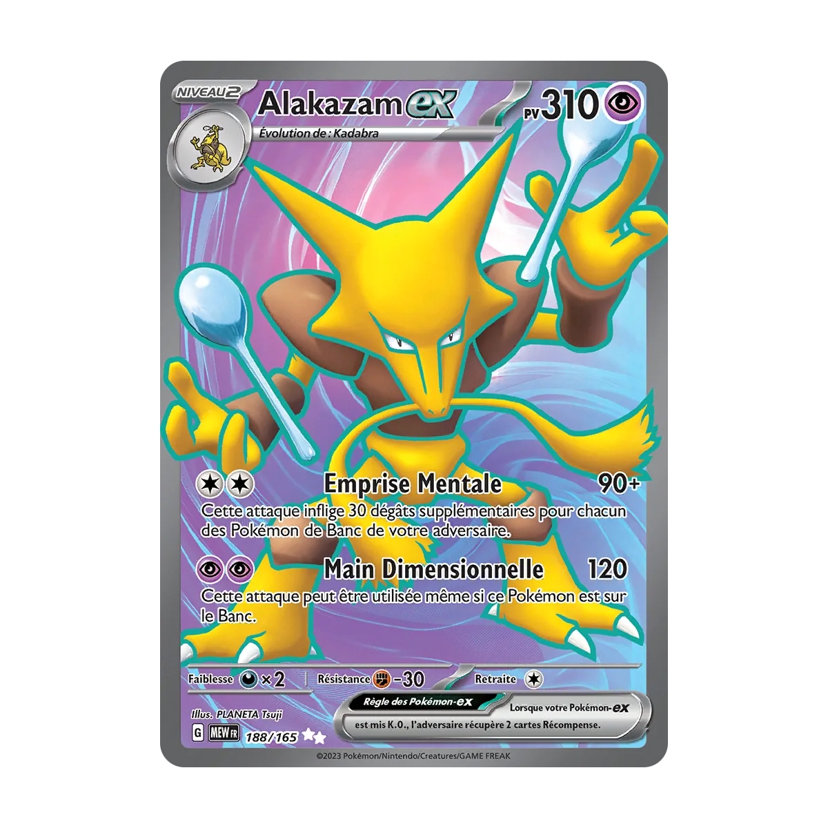 Carte Alakazam - Ultra rare de Pokémon Écarlate et Violet 151 188/165