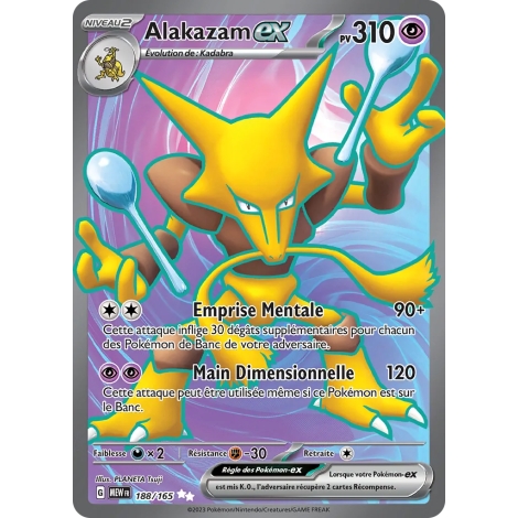 Carte Alakazam - Ultra rare de Pokémon Écarlate et Violet 151 188/165