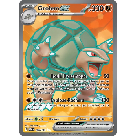 Grolem 189/165 : Joyau Ultra rare de l'extension Pokémon Écarlate et Violet 151