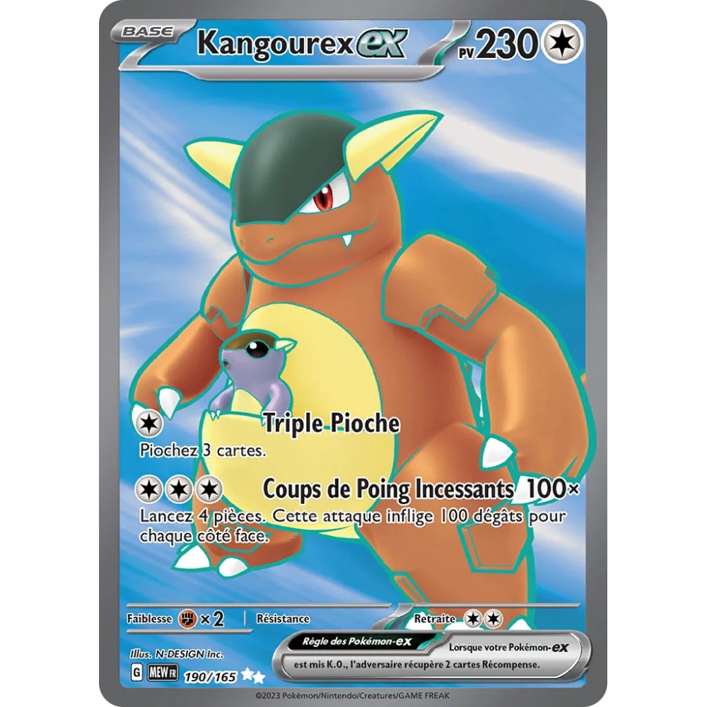 Carte Kangourex - Ultra rare de Pokémon Écarlate et Violet 151 190/165