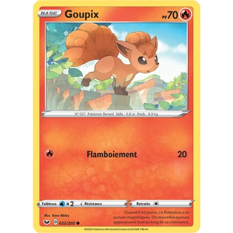 Goupix 022/202 : Joyau Commune (Brillante) de l'extension Pokémon Épée et Bouclier