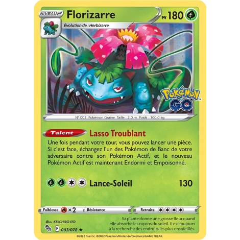 Carte Florizarre - Holographique rare de Pokémon Pokémon GO 003/078