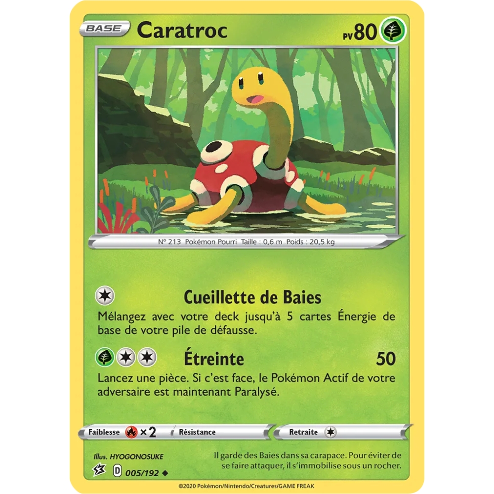 Caratroc 005/192 : Joyau Peu commune (Brillante) de l'extension Pokémon Épée et Bouclier Clash des Rebelles