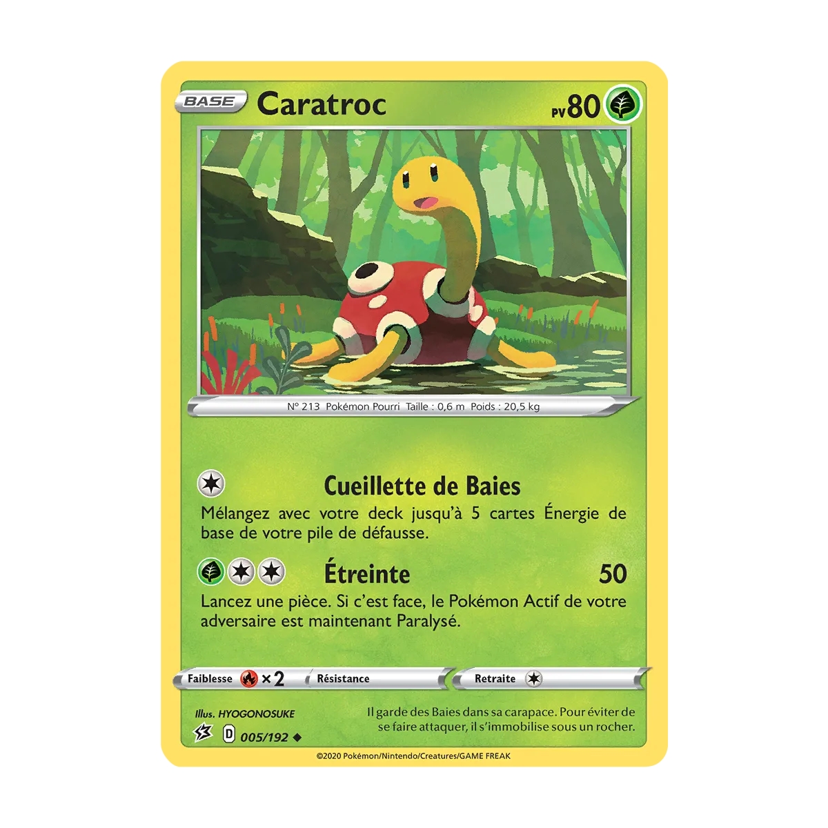 Caratroc 005/192 : Joyau Peu commune (Brillante) de l'extension Pokémon Épée et Bouclier Clash des Rebelles