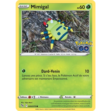 Carte Mimigal - Commune (Brillante) de Pokémon Pokémon GO 006/078