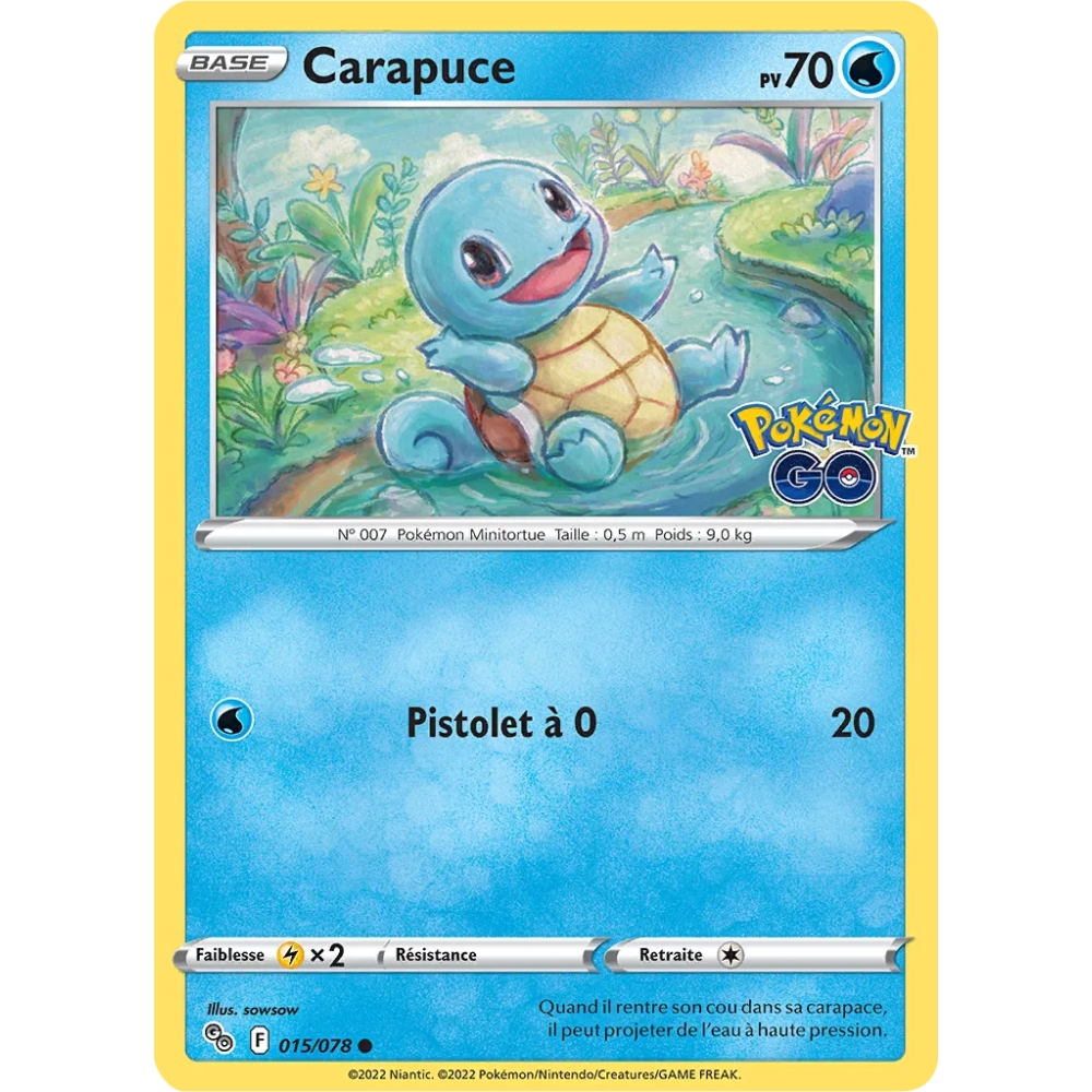 Découvrez Carapuce, carte Commune (Brillante) de la série Pokémon GO