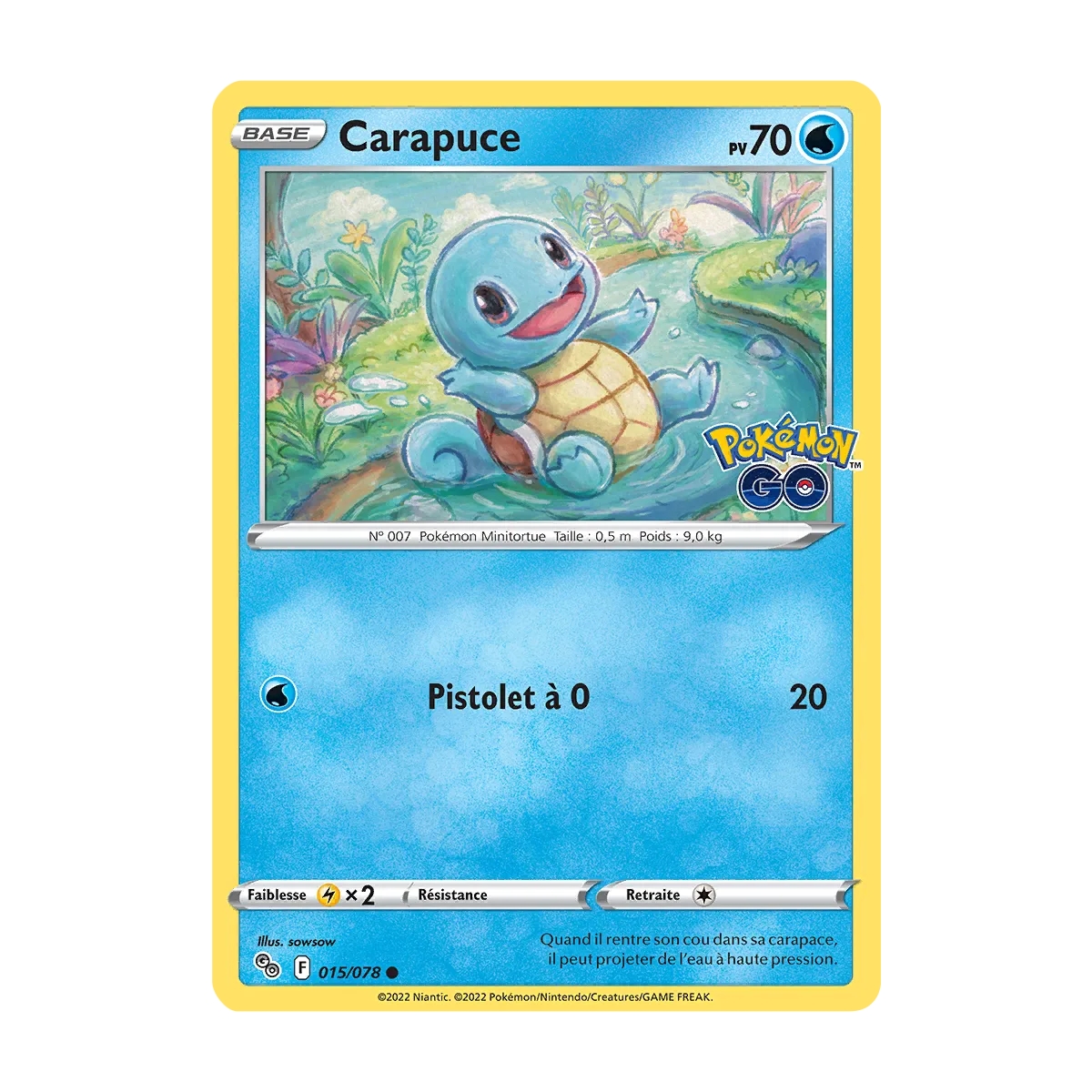 Découvrez Carapuce, carte Commune (Brillante) de la série Pokémon GO