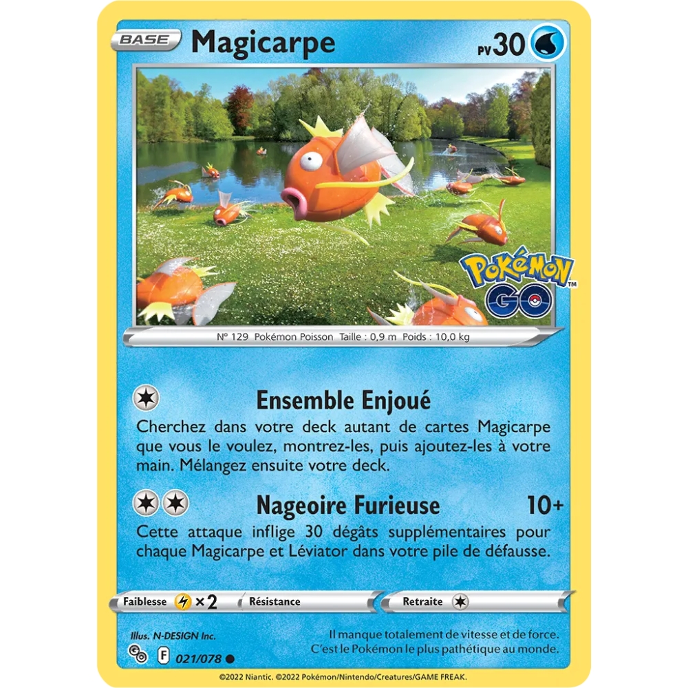 Découvrez Magicarpe, carte Commune (Brillante) de la série Pokémon GO