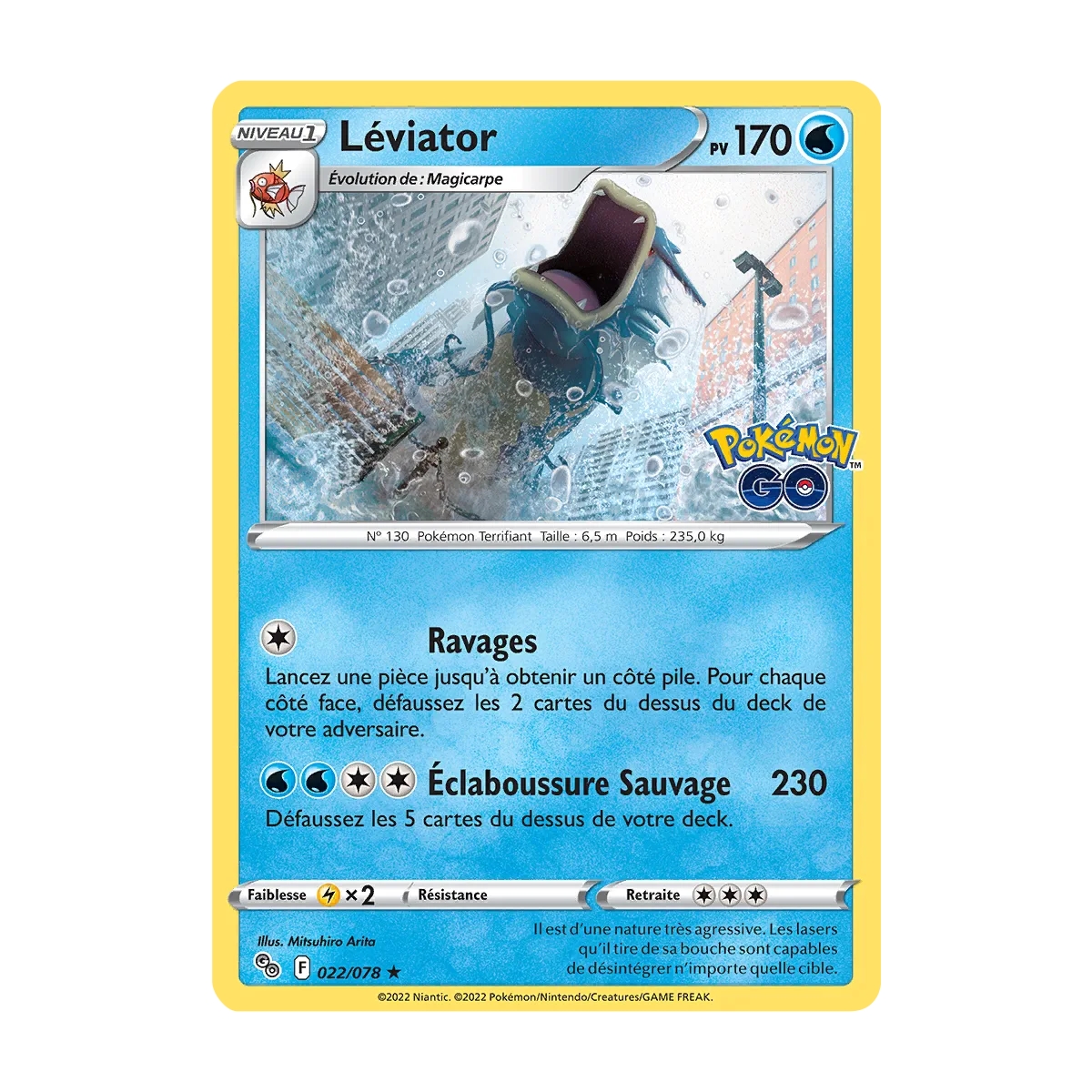 Découvrez Léviator, carte Holographique rare de la série Pokémon GO