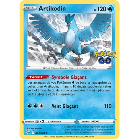 Artikodin 024/078 : Joyau Holographique rare Pokémon Pokémon GO