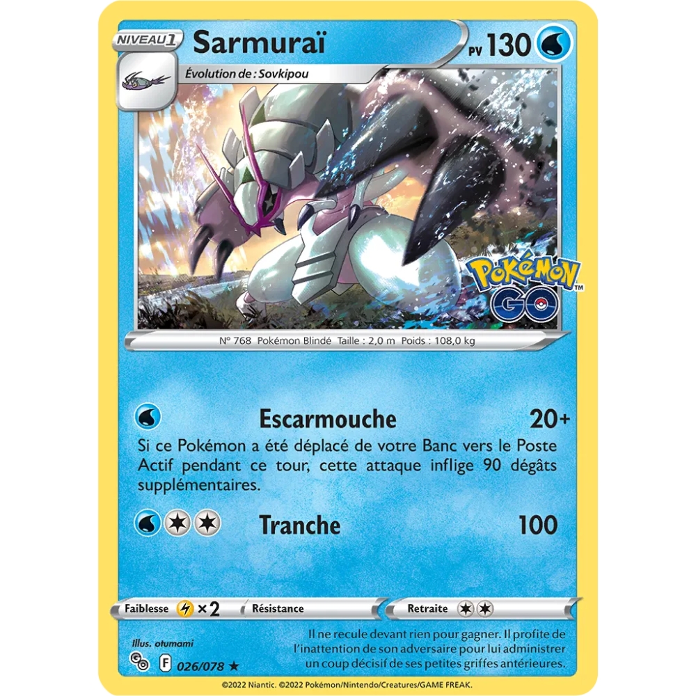 Sarmuraï 026/078 : Joyau Holographique rare Pokémon Pokémon GO