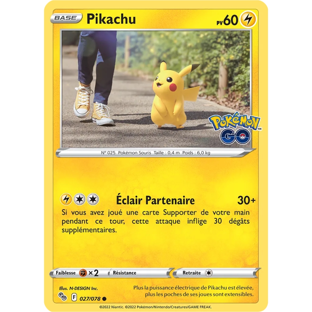 Carte Pikachu - Commune (Brillante) de Pokémon Pokémon GO 027/078