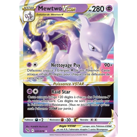 Carte Mewtwo - Holographique rare STAR de Pokémon Pokémon GO 031/078