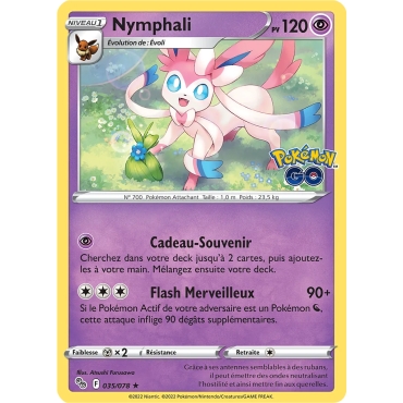 Nymphali 035/078 : Joyau Holographique rare Pokémon Pokémon GO