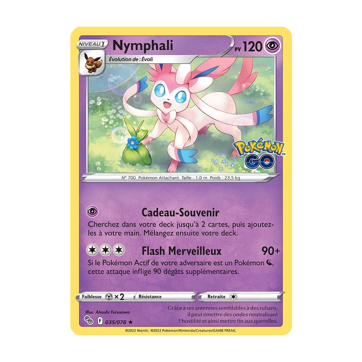 Nymphali 035/078 : Joyau Holographique rare Pokémon Pokémon GO