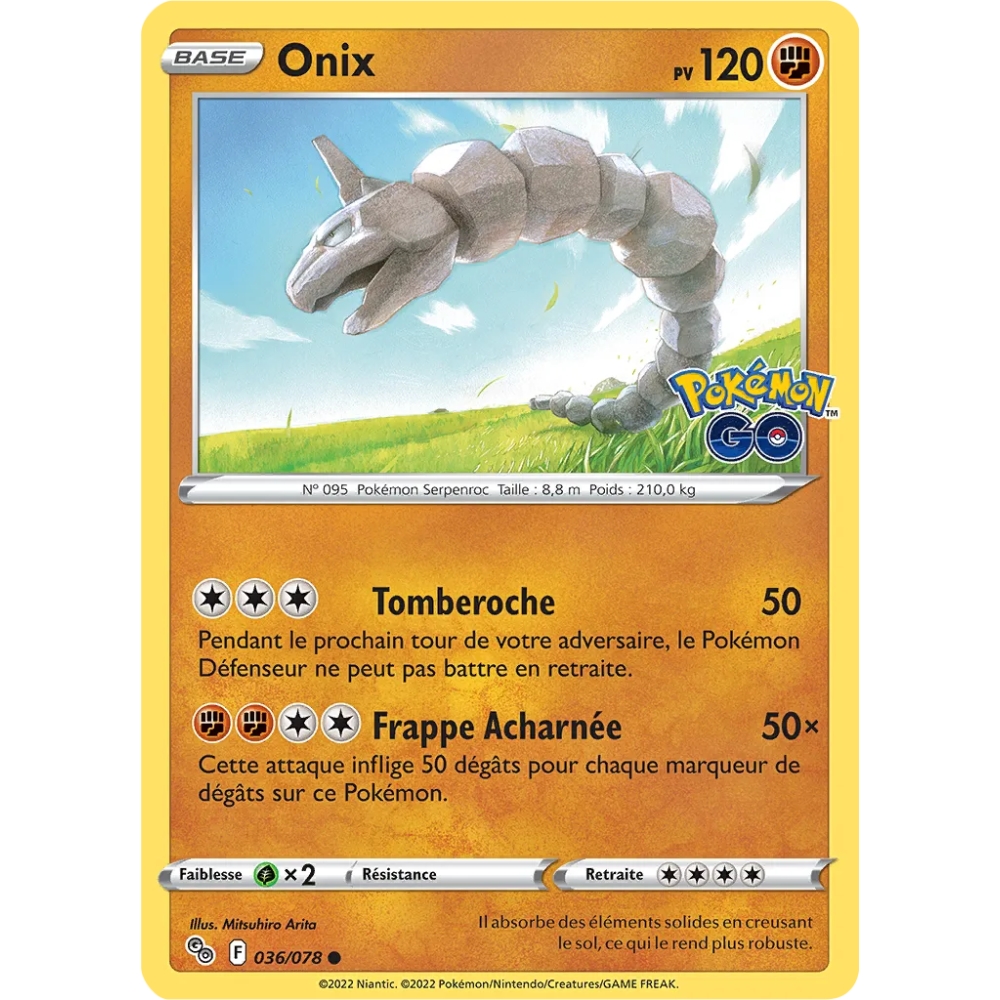 Carte Onix - Commune (Brillante) de Pokémon Pokémon GO 036/078